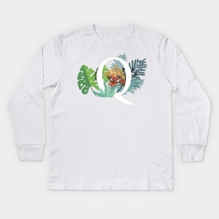 Plant Letter Q Kids Long Sleeve T-Shirt